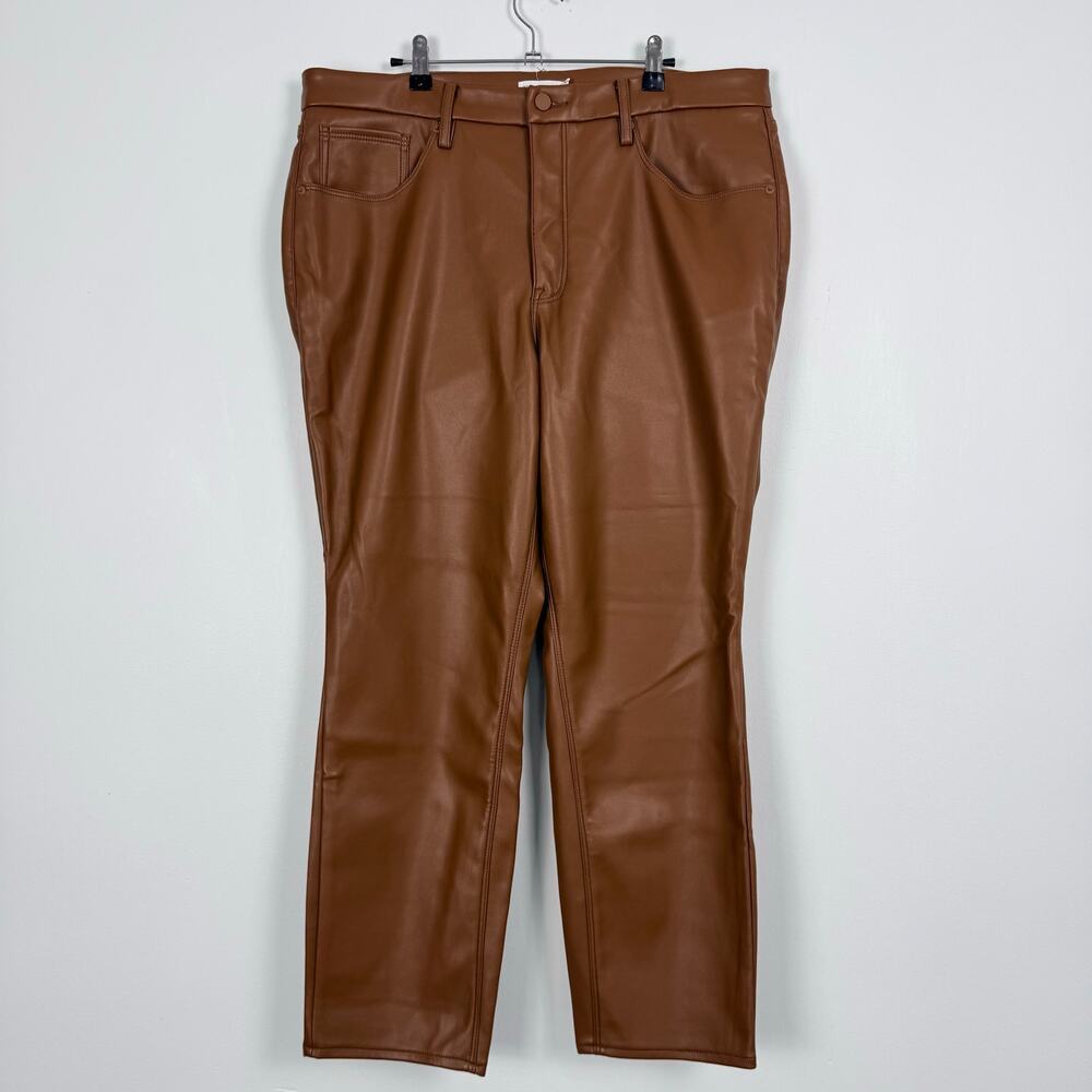 Good American Faux Leather Better Than Leather Good Icon Straight Leg Pants